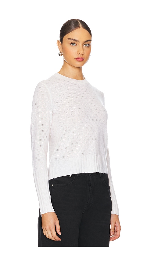 Shop Guest In Residence Shrunken Pointelle Crew Cashmere Sweater In Cream