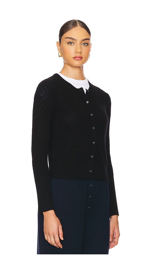 Shop Guest In Residence Jane Pointelle Cashmere Cardigan In Black