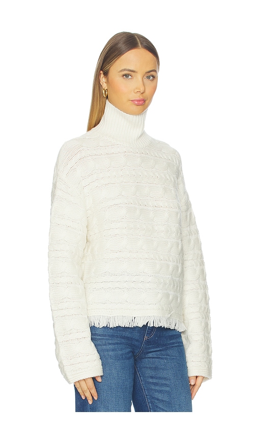 Guest In Residence Frayed Cable-knit Wool And Cashmere-blend Turtleneck Sweater In Neutral