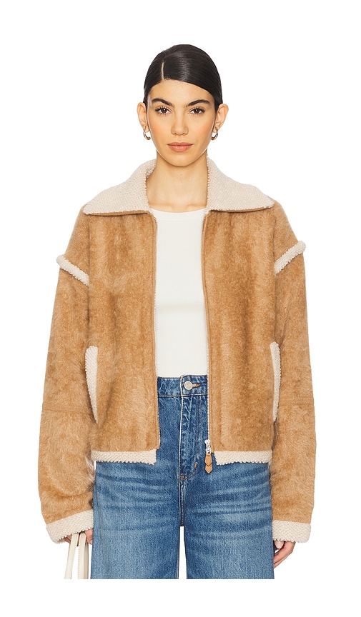 Guest In Residence Grizzly Bomber Jacket in Almond & Oatmeal | REVOLVE