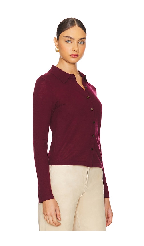 Shop Guest In Residence Long Sleeve Cashmere Shirt In Burgundy