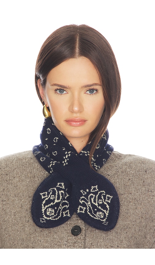 Guest In Residence Bandana Bowtie Scarf in Navy.