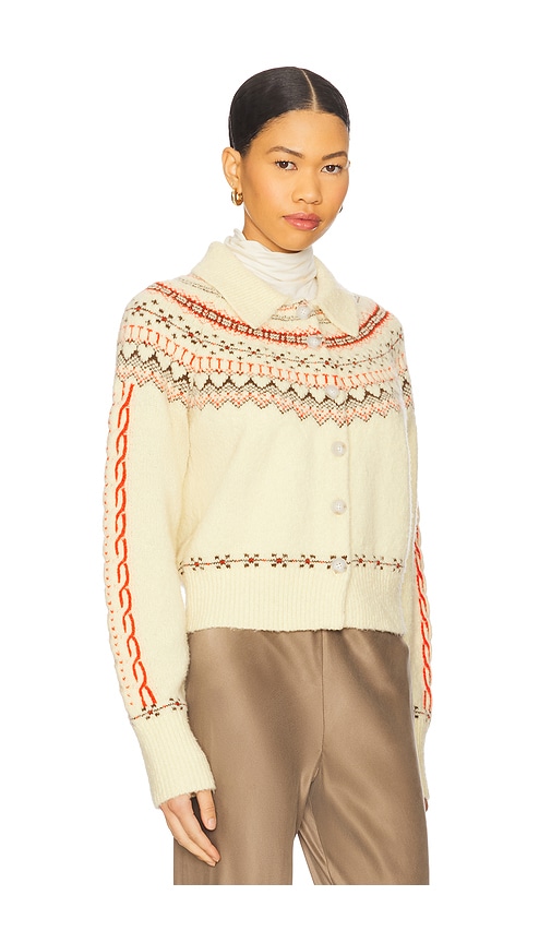 Guest In Residence Cloud Chalet Fair Isle Wool And Cashmere-blend Cardigan In Yellow