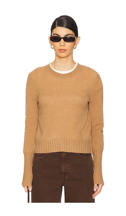 Guest In Residence Shrunken Crew Cashmere Sweater In Brown