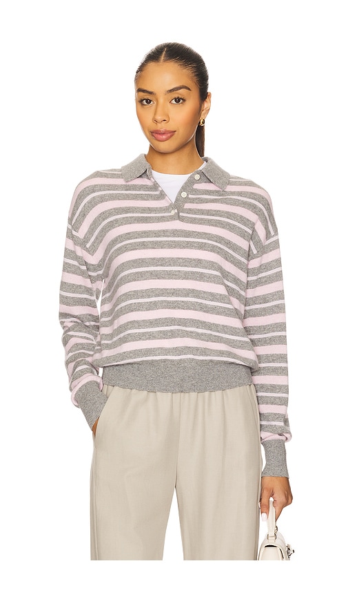 Guest In Residence Collegiate Stripe Polo Sweater