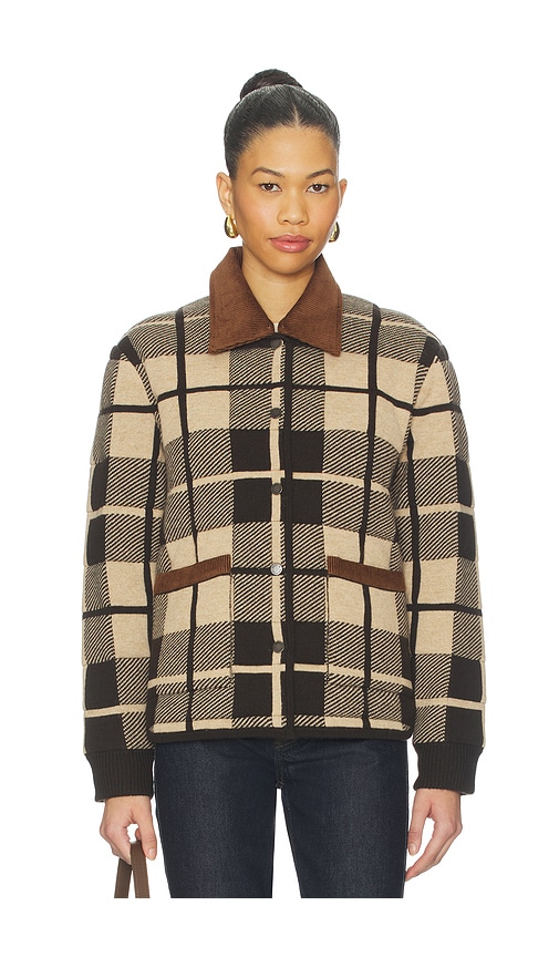  Guest In Residence Quilted Plaid Liner Jacket In Brown. Size S. Also In M. 