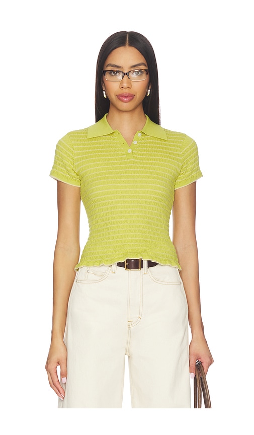 Guest In Residence Smocked Shrunken Polo