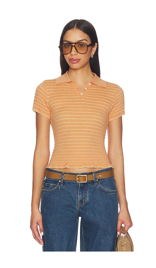 Guest In Residence Smocked Shrunken Polo
