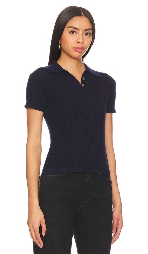 Guest In Residence Shrunken Polo Top In Blue