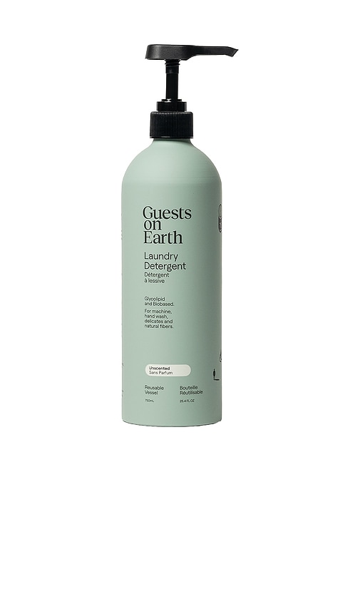 Guests on Earth Laundry Detergent Full Bottle in Green.