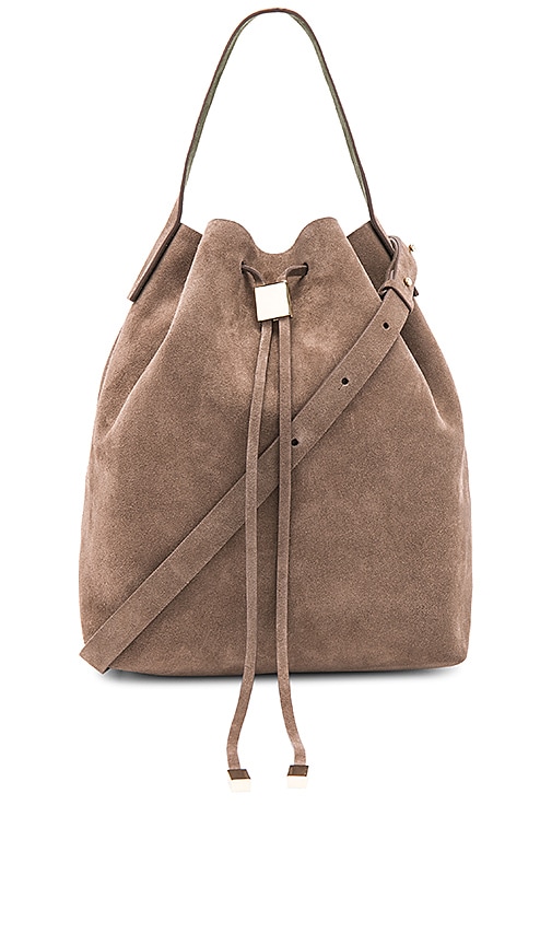 taupe bucket bag