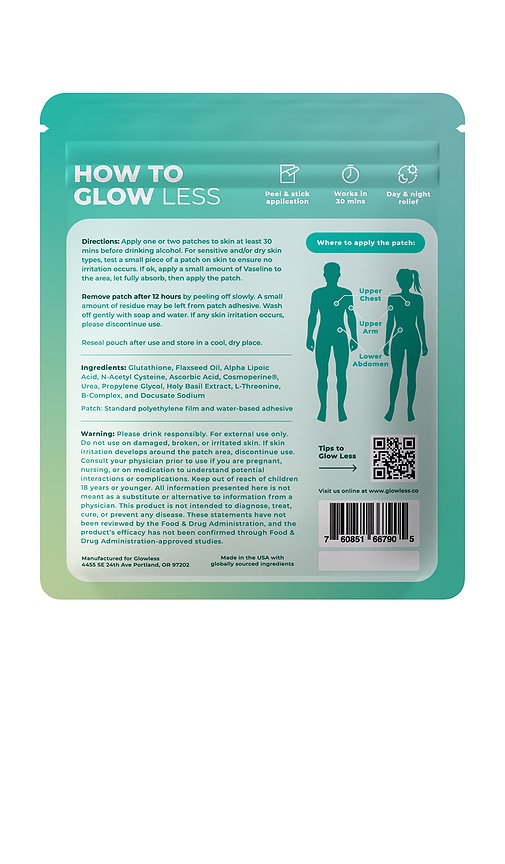 Glowless Alcohol Flush Patch 6 Pack