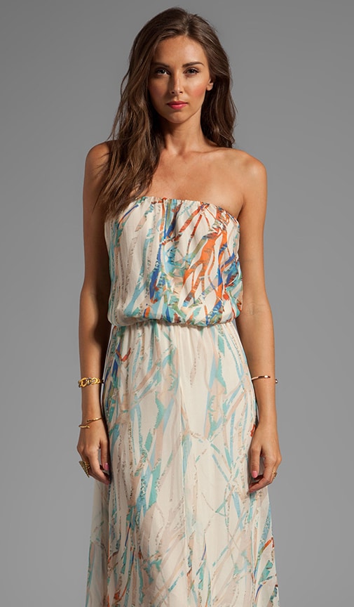 Cannes Seismograph Silk GGT Tube Maxi Dress