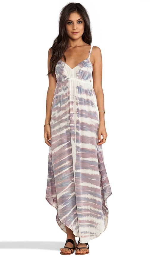 Mixed Silk Paneled Maxi Dress