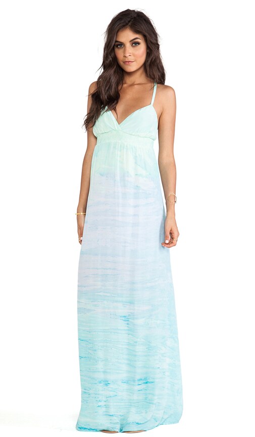 Mixed Silk Spaghetti Maxi Dress