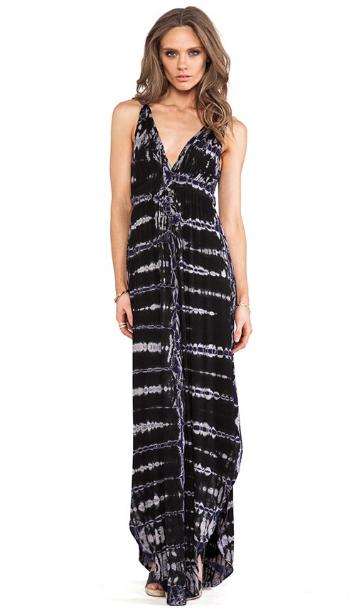 Gypsy 05 Backless Maxi Dress in Black & Blue | REVOLVE