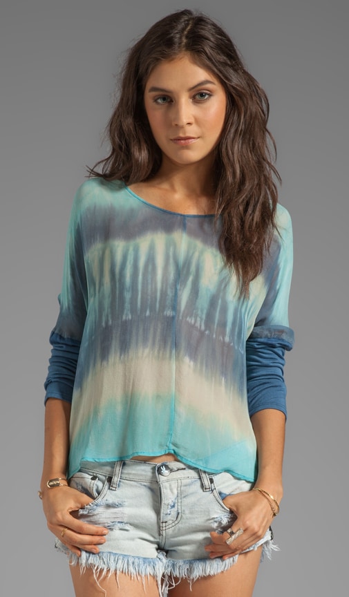 Klimt Mixed Silk Oversized Top