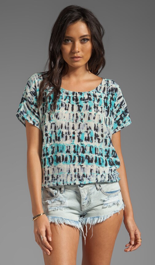 Thumb Print Silk Blocked Tee