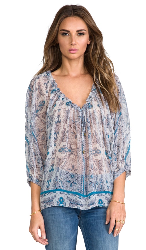 Printed Peasant Top
