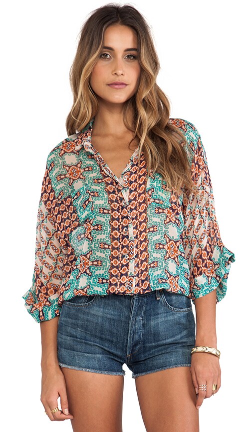 Printed 3/4 Sleeve Blouse