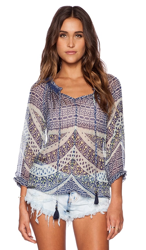 Printed Peasant Blouse