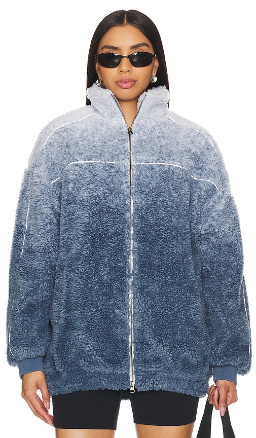 Shop H2o Fagerholt Piana Pile Jacket In Light Blue & Dark Blue