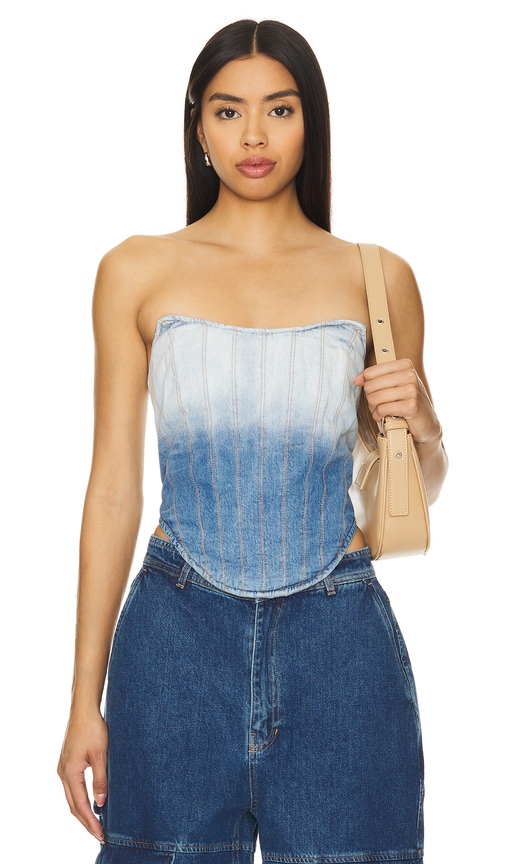 Shop H2ofagerholt Dip Dye Corsage In Dip Dyed Denim