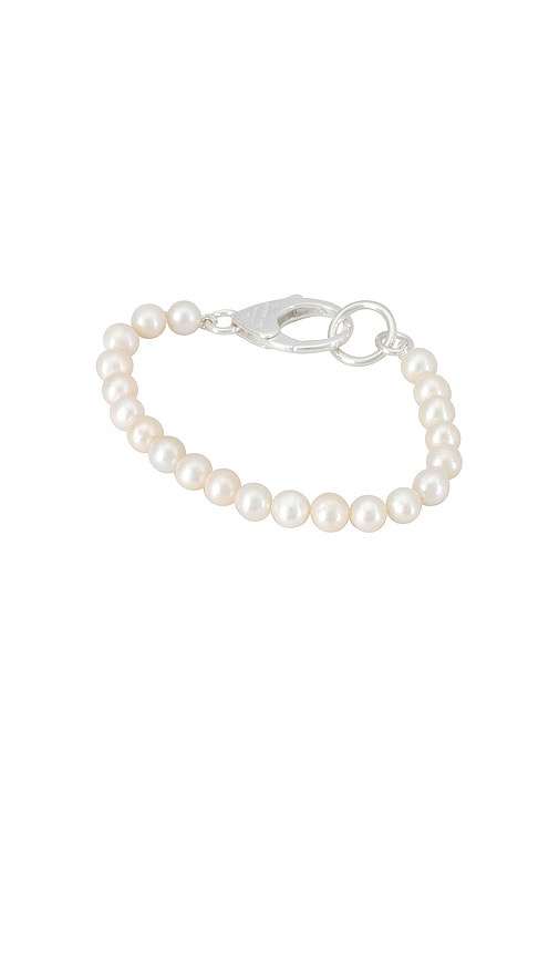 Shop Hatton Labs White Pearl Lobster Bracelet In Metallic Silver