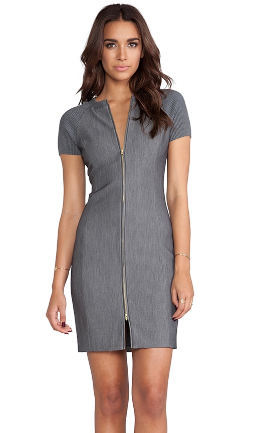Ribbed Sleeve Fitted Dress
