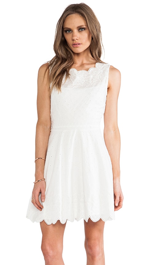 Flare Eyelet Embroidery Dress