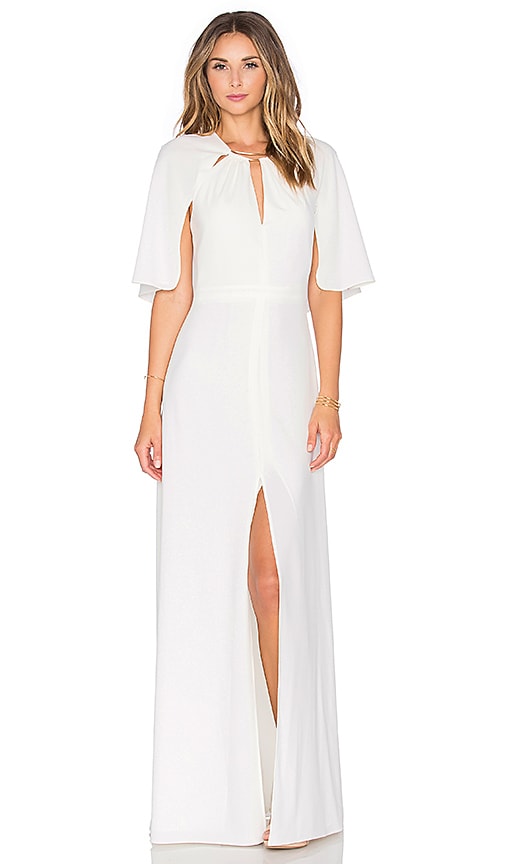 Halston Heritage Elbow Sleeve Gown in Eggshell | REVOLVE