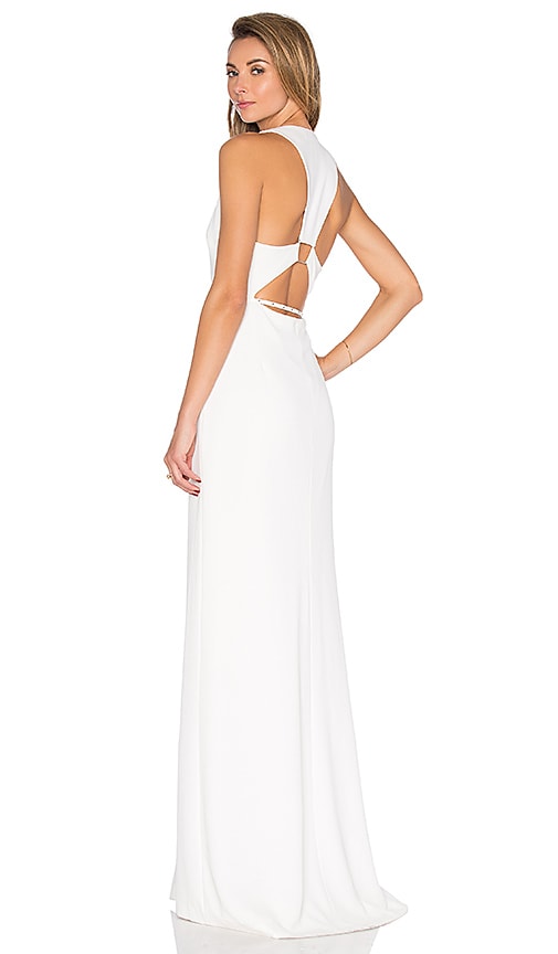 halston heritage white dress