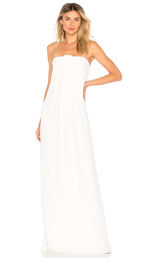 halston heritage white gown