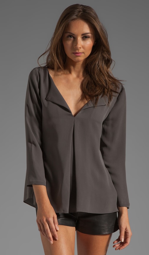 Front Slit Boat Neck Top