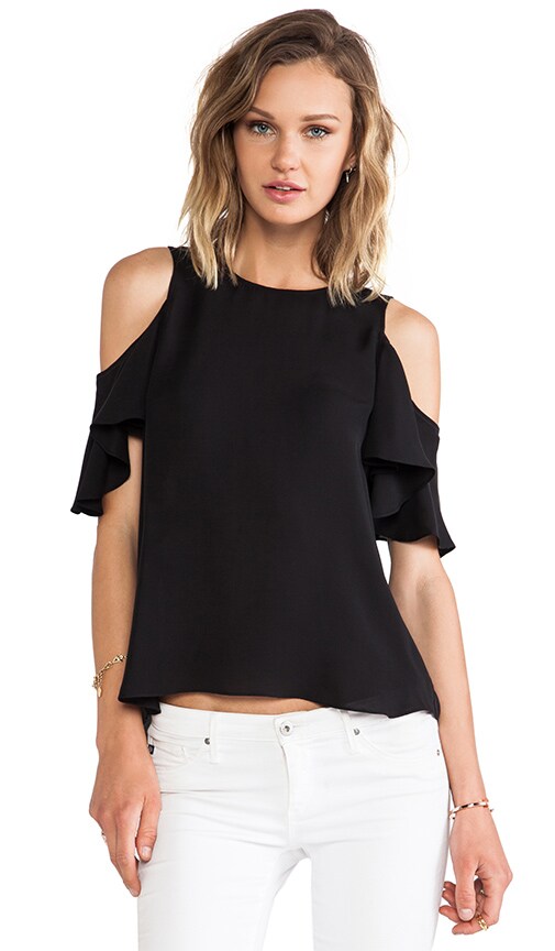 Flutter Sleeve Cold Shoulder Top