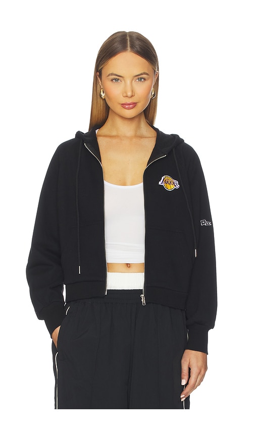 Hype And Vice Los Angeles Lakers The Raglan Zip Up Hoodie In Black