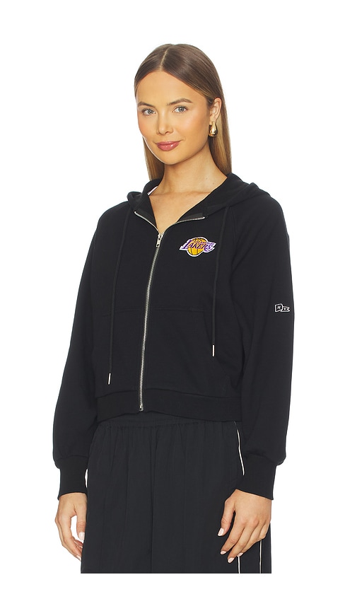 Hype And Vice Los Angeles Lakers The Raglan Zip Up Hoodie In Black