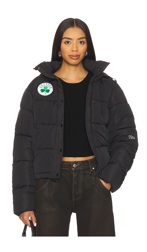 Hype And Vice Boston Celtics Puffer Jacket In Black