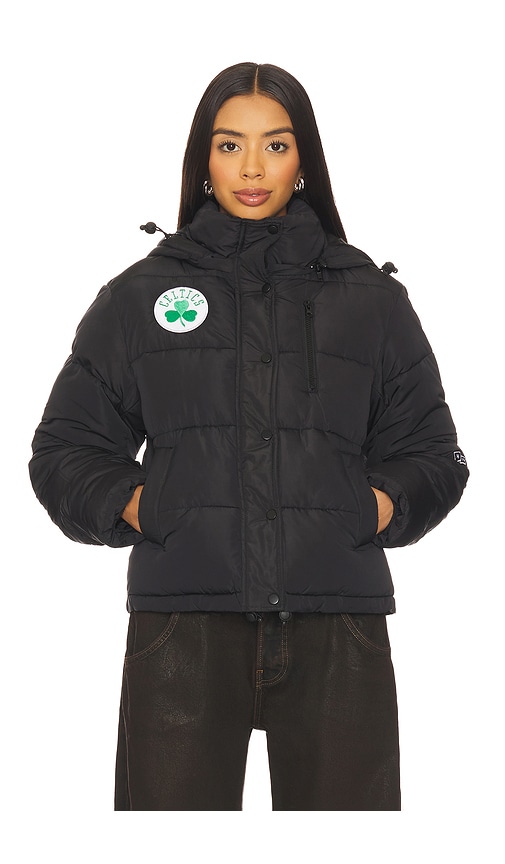 Hype And Vice Boston Celtics Puffer Jacket In Black