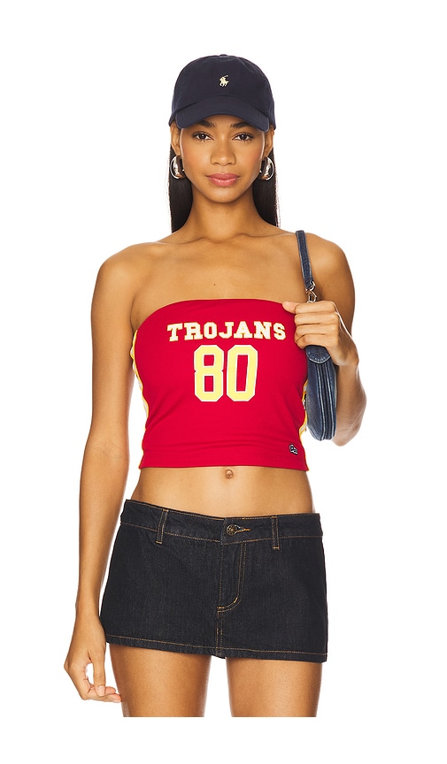 Hype And Vice University Of Southern California Jersey Tube Top In Red
