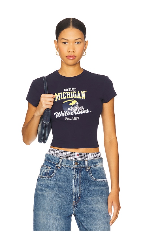 Hype And Vice University Of Michigan Baby Tee In Blue