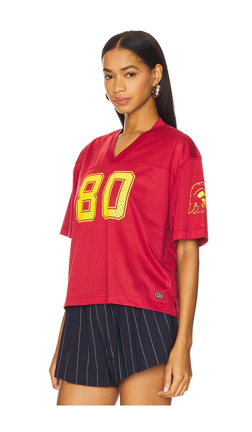 Hype And Vice University Of Southern California Boyfriend Jersey Top In Red