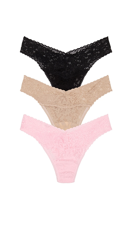 Hanky Panky Signature Lace Low Rise 3 Pack In Animal Print