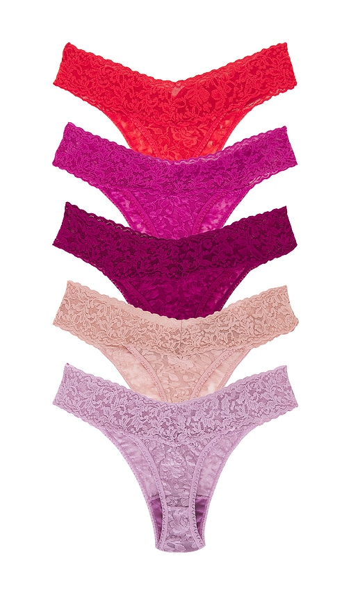 Hanky Panky Original Rise Thong 5 Pack In Multi