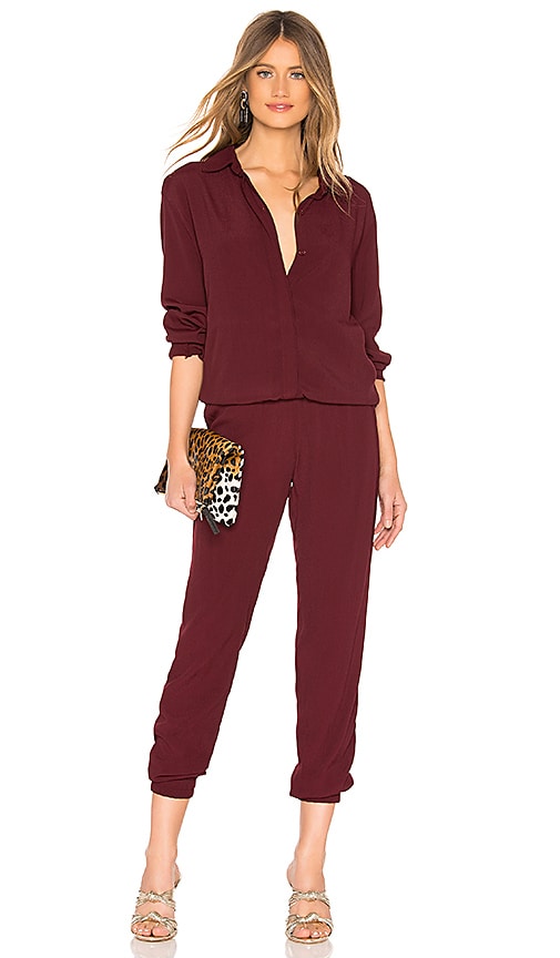 monrow crepe long sleeve jumpsuit