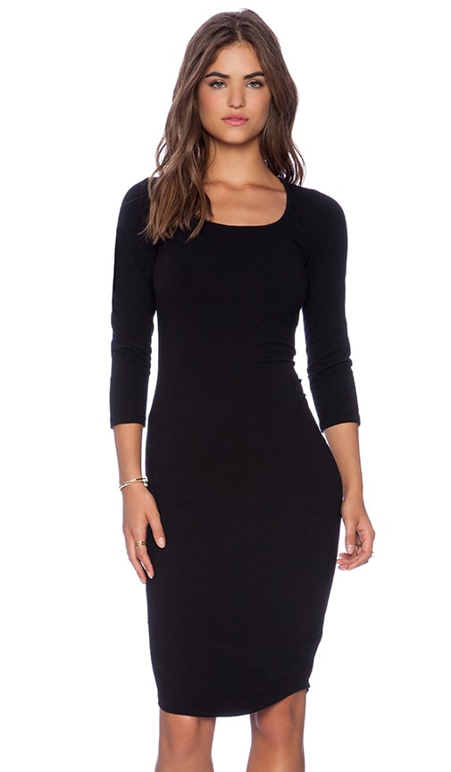 Heavy Stretch Cotton 3/4 Sleeve Dress