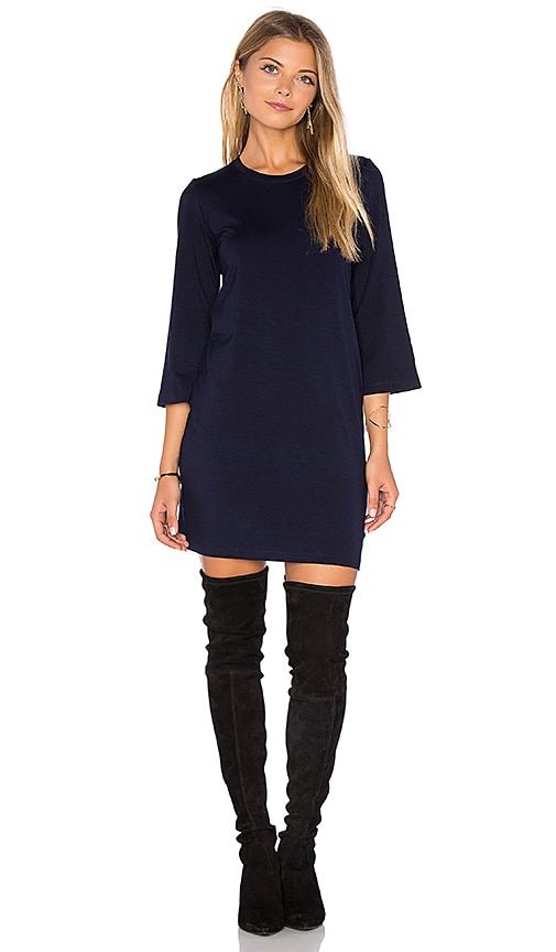 navy long sleeve mini dress