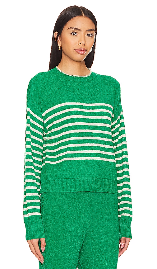 MONROW BOUCLE KNIT STRIPE SWEATER 