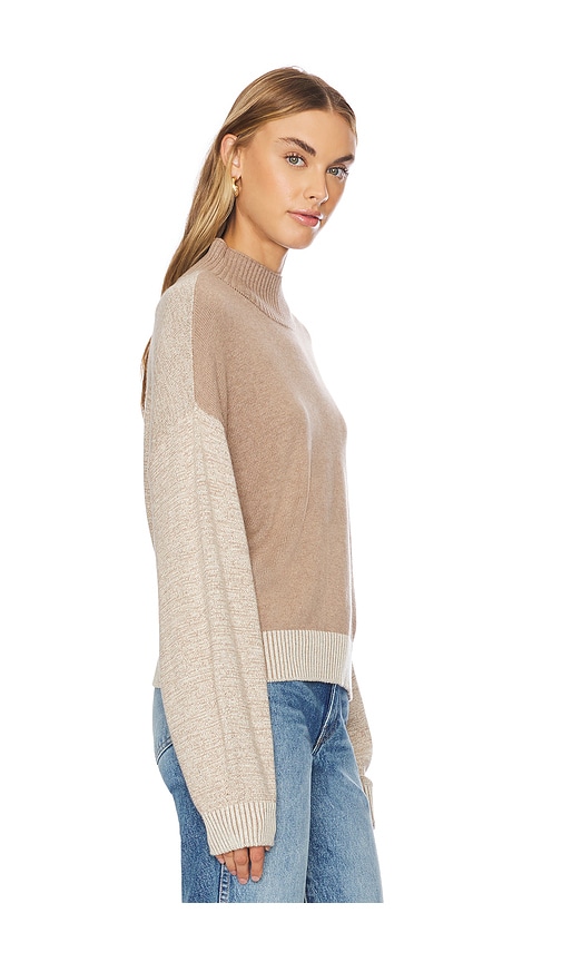 Shop Monrow Organic Cashmere Funnel Sweater In Walnut