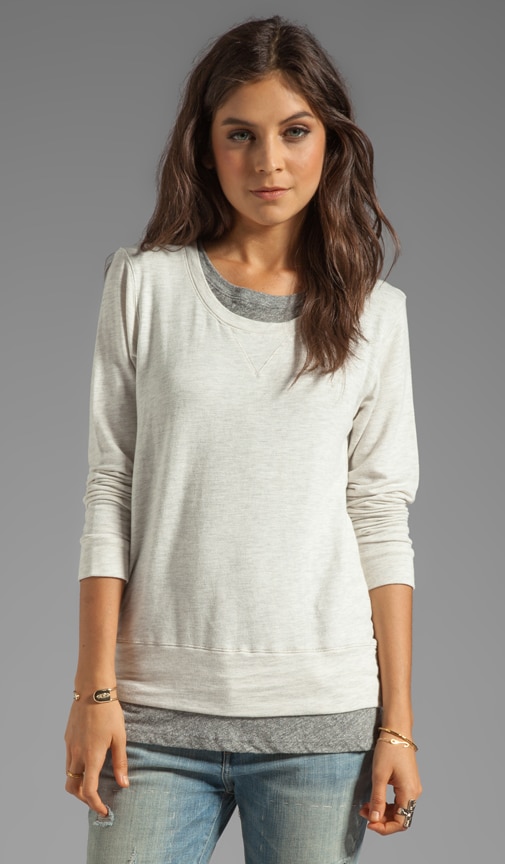 Layered Soft Fleece Sweatshirt